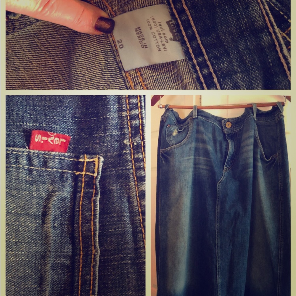 Long Levi’s denim skirt size 20 worn once!